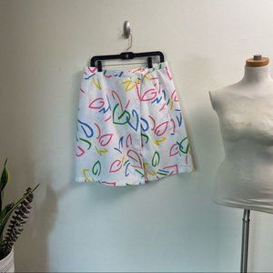 VINTAGE 90s graphic print women's wrap skirt